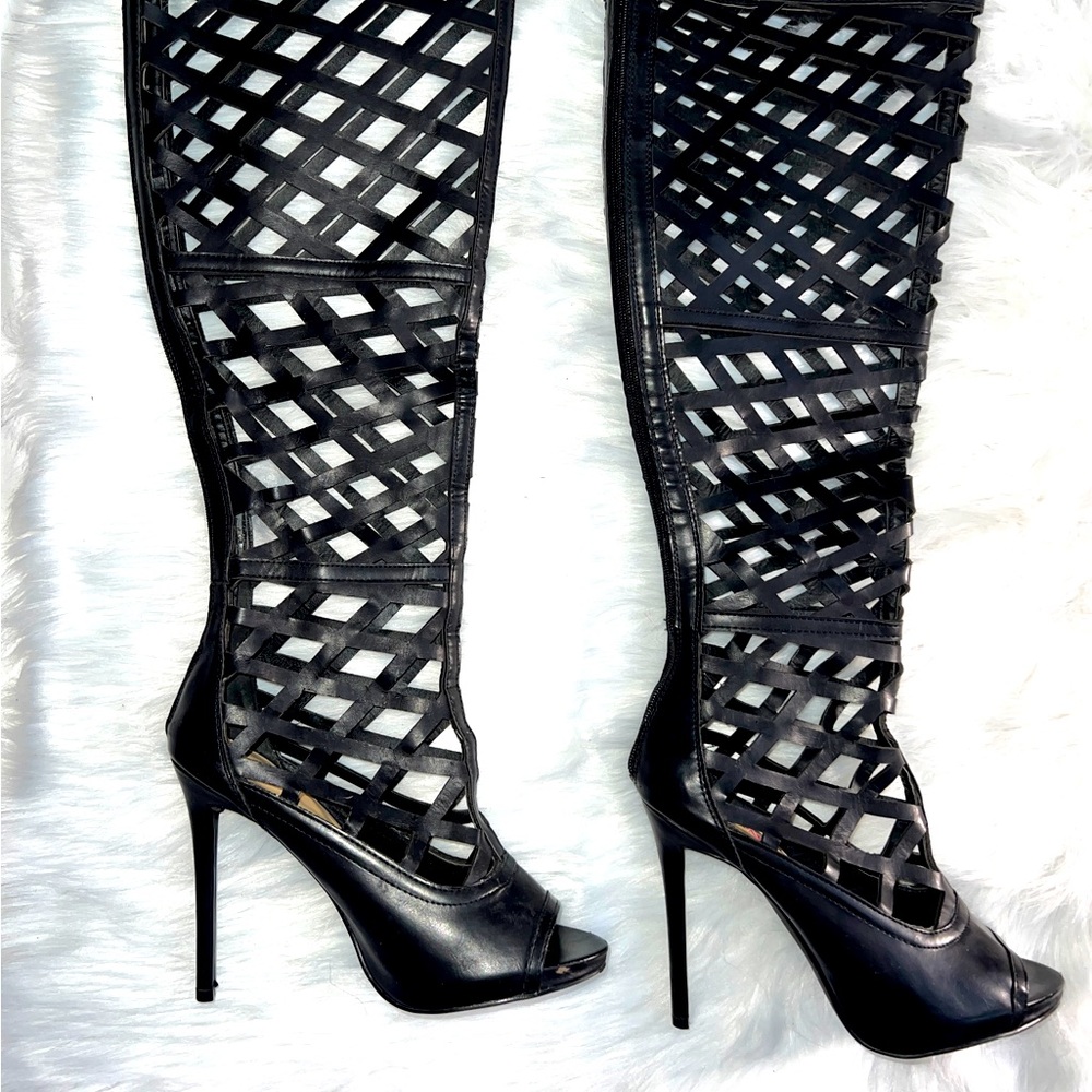 Knee High Cage Boots X Justfab Gem